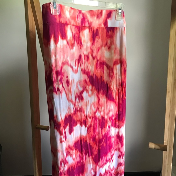 a.n.a. pink tie dye maxi skirt • size large - Picture 1 of 4